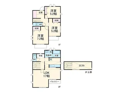 東急田園都市線 鷺沼駅 徒歩13分 2階建 築9年(3LDK)の間取り写真