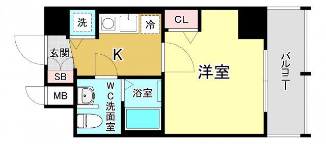 セオリー大阪フルール(1K/5階)の間取り写真