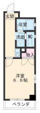 メゾンヤスフク(1K/4階)の間取り写真