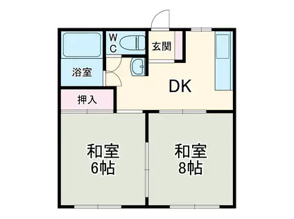 本町マンション(2DK/1階)の間取り写真