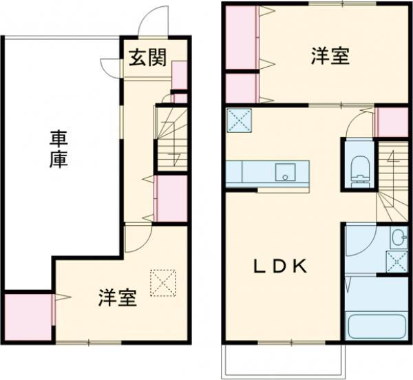 浅川原ベース(2LDK/1階)の間取り写真