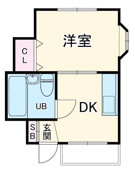 フジコーポ(1DK/3階)の間取り写真