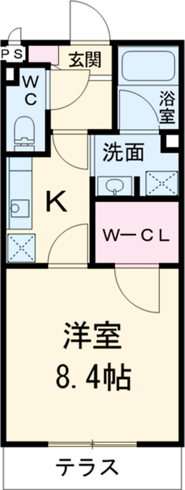 シモソフィー(1K/2階)の間取り写真