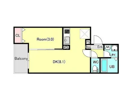 ジーメゾン狭山中央(1LDK/3階)の間取り写真