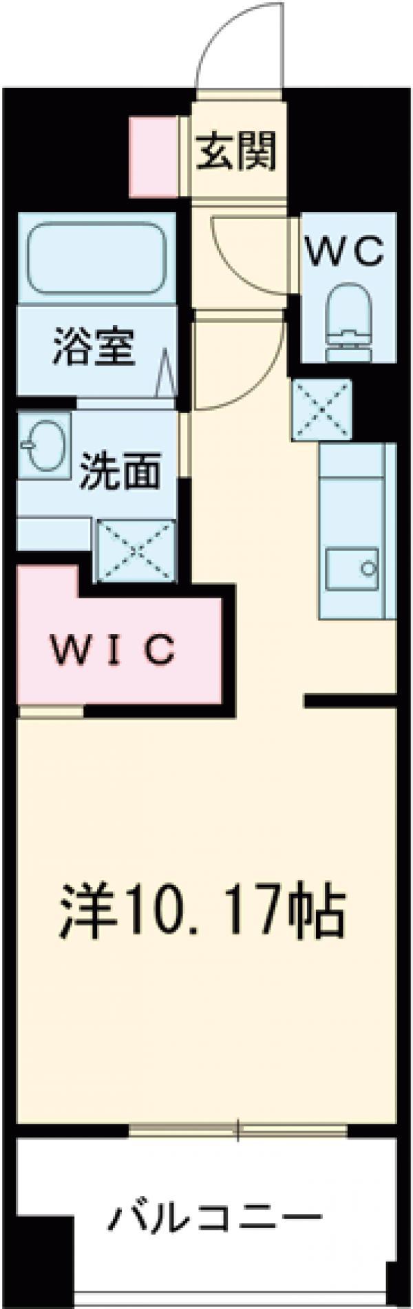 LIBTH博多駅南Ⅵ(ワンルーム/11階)の間取り写真