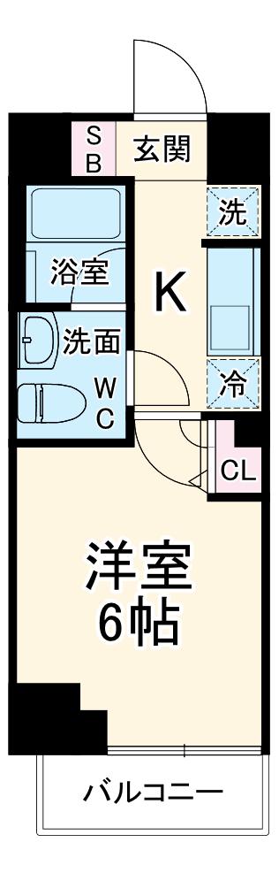 KNOTS新丸子(1K/5階)の間取り写真