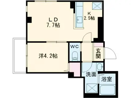 STRATA代々木上原(1LDK/1階)の間取り写真
