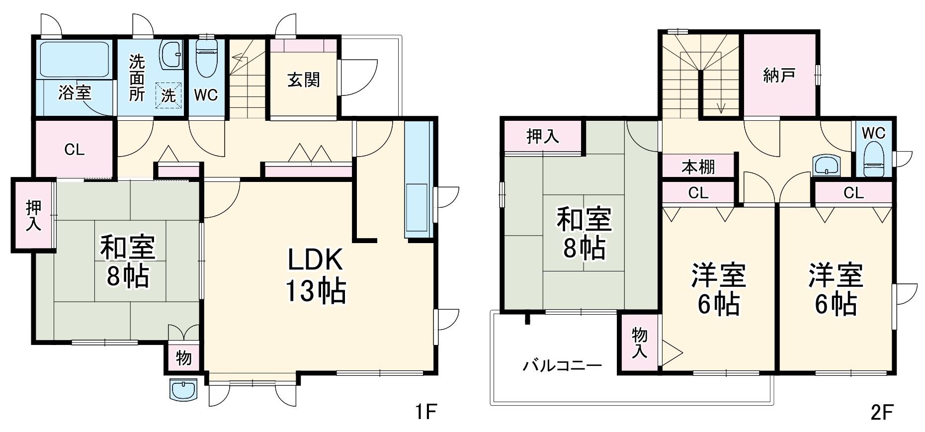 京成電鉄松戸線 高根木戸駅 徒歩9分 2階建 築33年(4LDK)の間取り写真