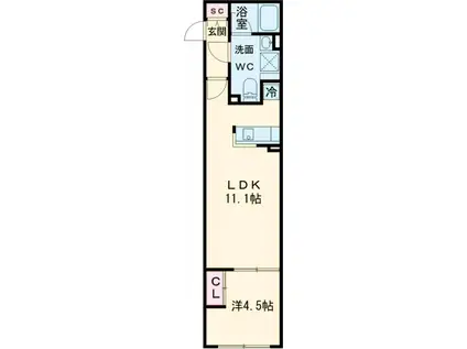 CREATIF池袋(1LDK/4階)の間取り写真