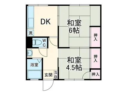 マンション南風(1DK/3階)の間取り写真
