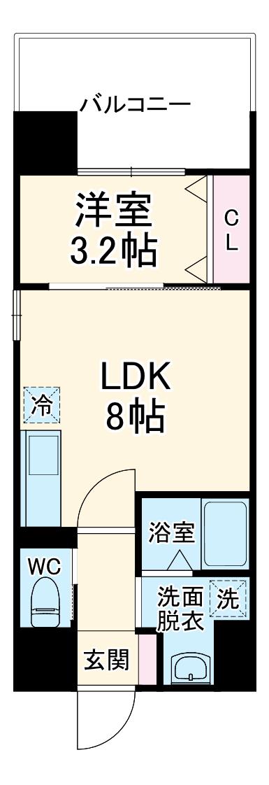 ビガーポリス486与力町公園Ⅱ(1DK/10階)の間取り写真