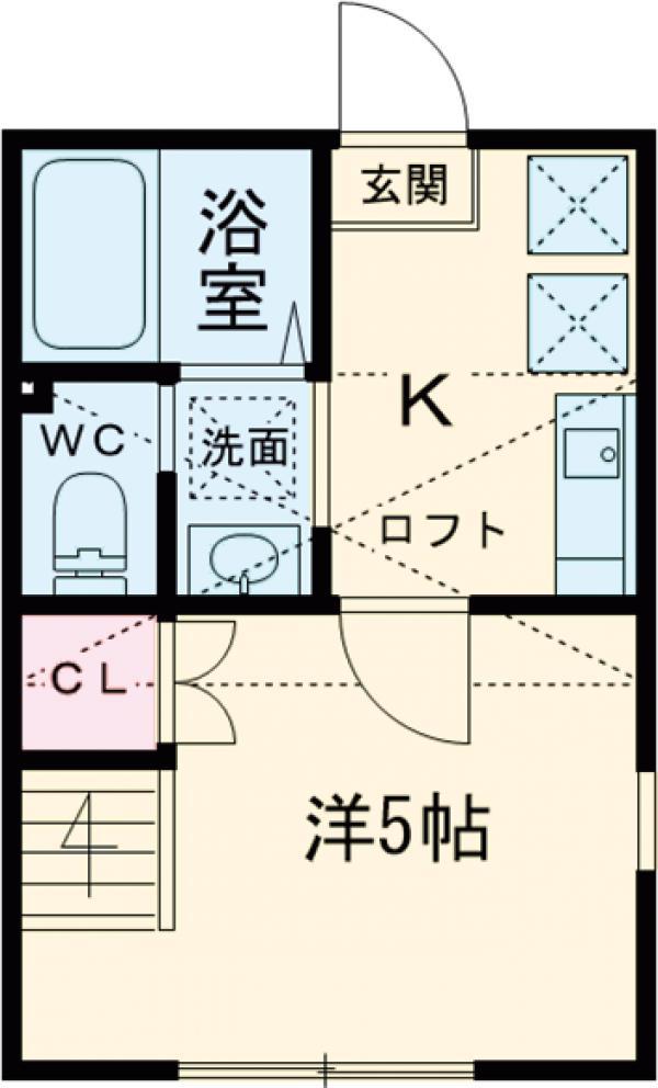 シティハイツ程久保2丁目(1K/1階)の間取り写真