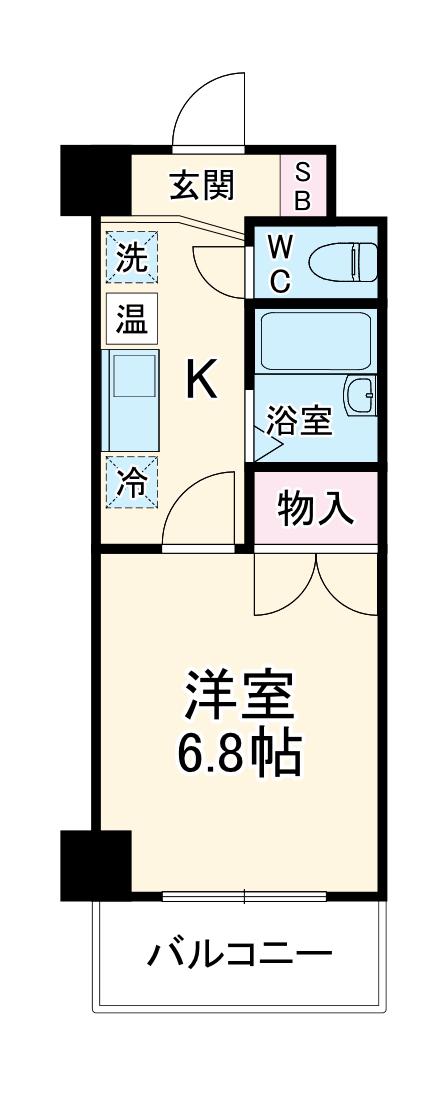 メゾンキムラⅡ(1K/6階)の間取り写真