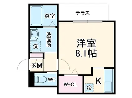 ヘーベルメゾンK(1K/3階)の間取り写真