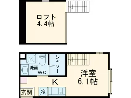 セレーネエステート千住曙(ワンルーム/1階)の間取り写真
