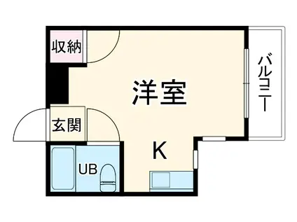 向山ハウス(ワンルーム/3階)の間取り写真