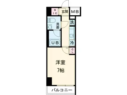 GENOVIA金町(1K/14階)の間取り写真