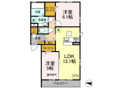 オッツ西船橋(2LDK/1階)の間取り写真