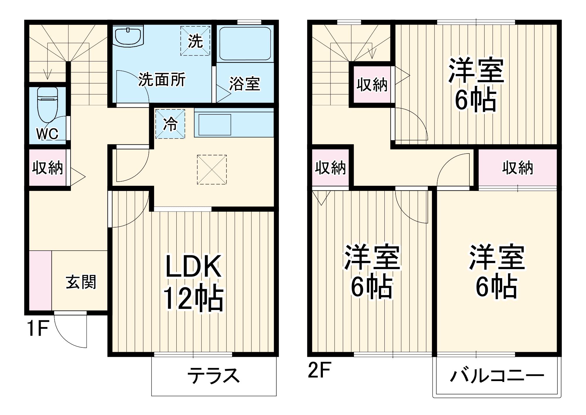 サーフサイドⅡ(3LDK/1階)の間取り写真