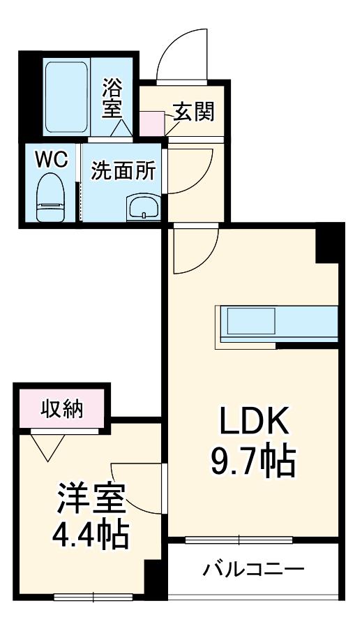 ポルト ボナール(1LDK/2階)の間取り写真