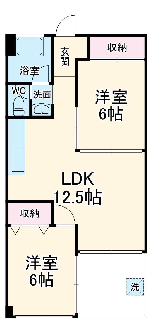 第一岐阜県ビル(2LDK/7階)の間取り写真