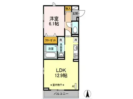 LSY45(1LDK/3階)の間取り写真