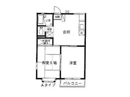 エクセル矢部(2DK/1階)の間取り写真
