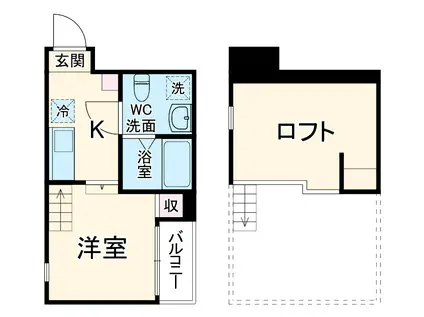 パークテラス丹波口(1K/2階)の間取り写真