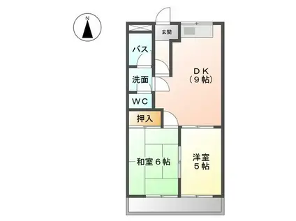 ポートアイランドTⅡ(2DK/2階)の間取り写真