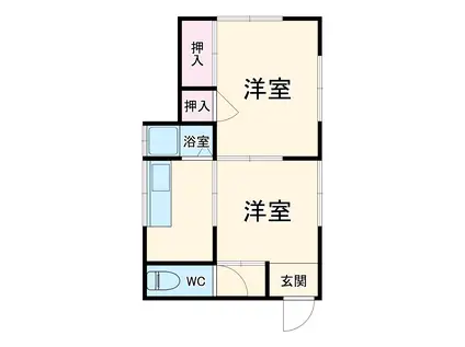 小川アパート(2K/1階)の間取り写真