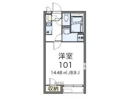 クレイノパルテドール(1K/1階)の間取り写真