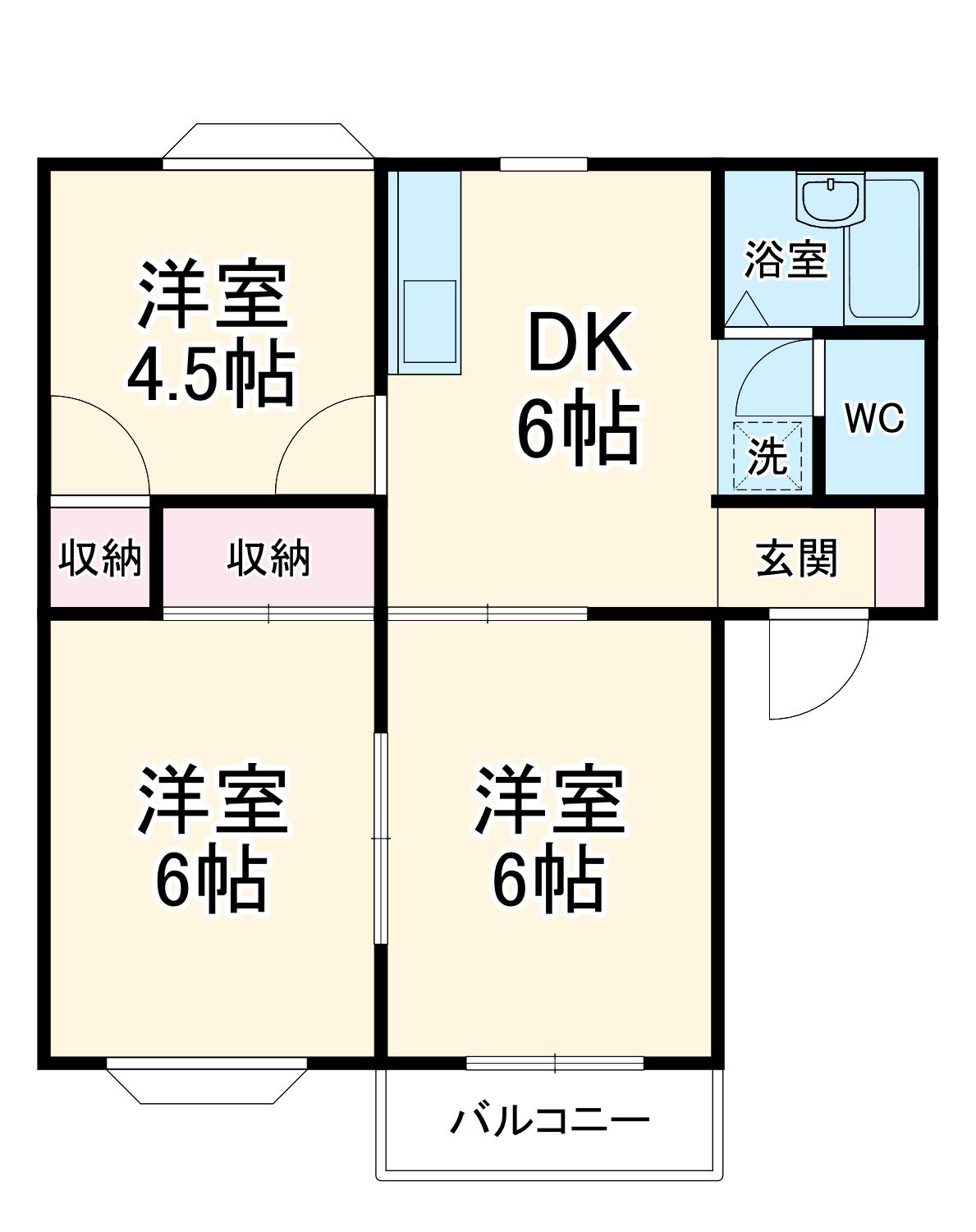 HIGH HOME S(3DK/2階)の間取り写真