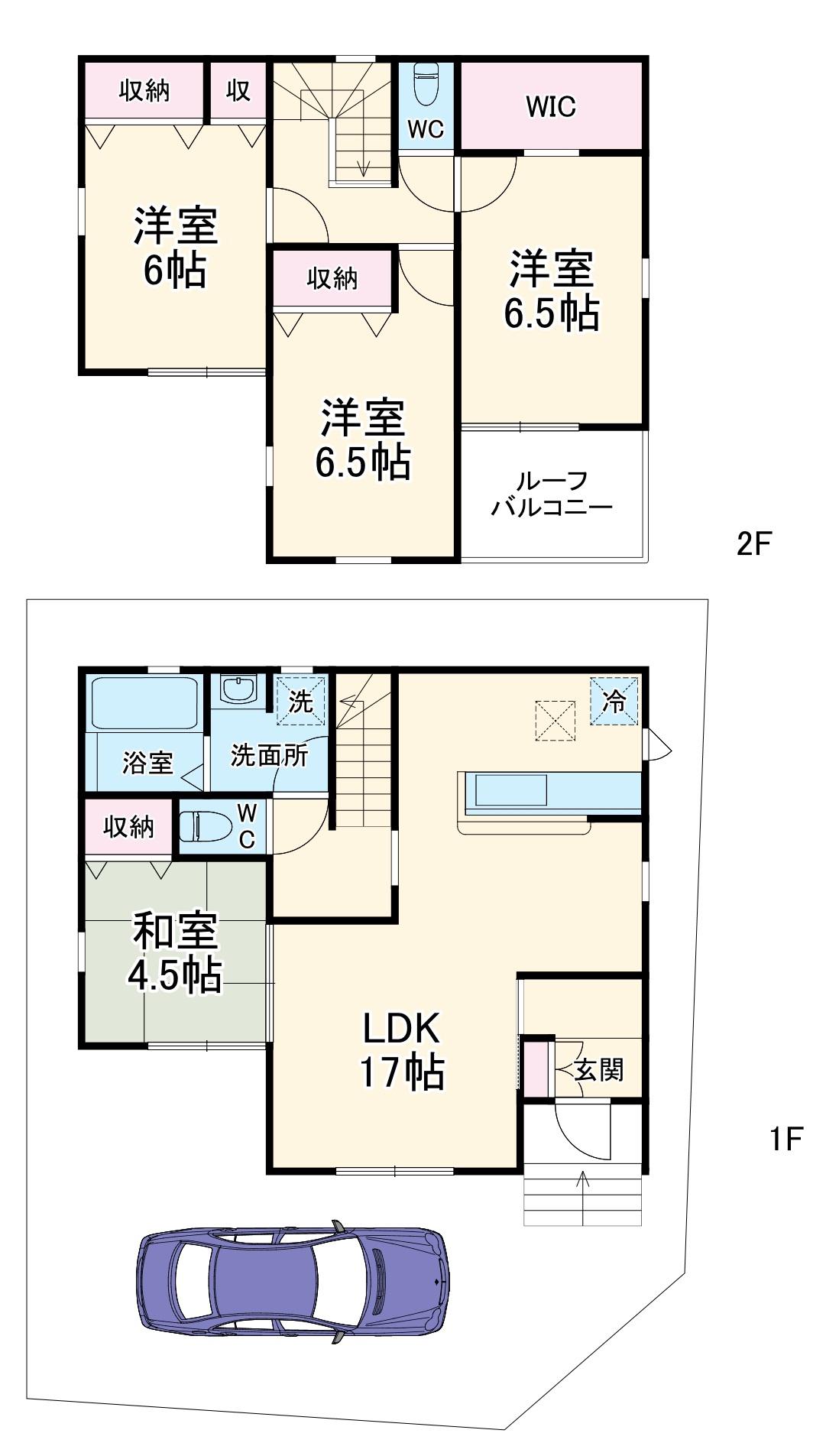 東北本線 東大宮駅 バス乗車時間:8分 深作一丁目バス停で下車 徒歩13分 2階建 築3年(4LDK)の間取り写真
