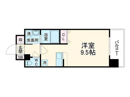 ベラジオ烏丸御池2(1K/4階)の間取り写真