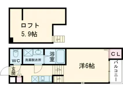プランドールS花園寺ノ前町(ワンルーム/1階)の間取り写真
