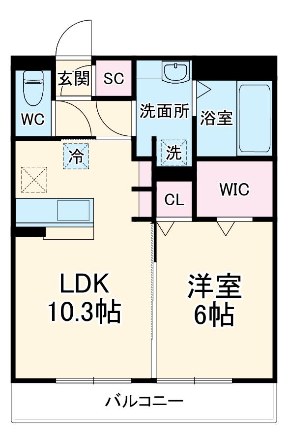 レーヴ2(1LDK/1階)の間取り写真