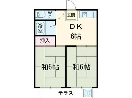 モンファミーユ(2DK/1階)の間取り写真