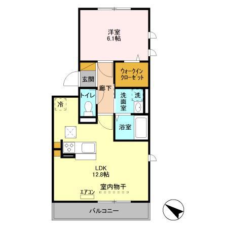 ノールメゾン南流山Ⅰ(1LDK/1階)の間取り写真