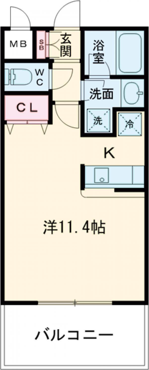 サンクレール高井戸(ワンルーム/8階)の間取り写真