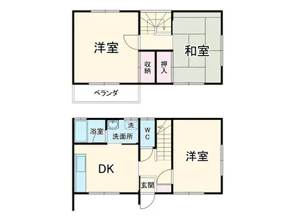 名鉄名古屋本線 伊奈駅 徒歩11分 1階建 築24年(3DK)の間取り写真
