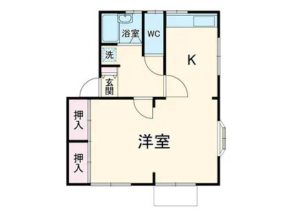 メゾン三橋(ワンルーム/1階)の間取り写真