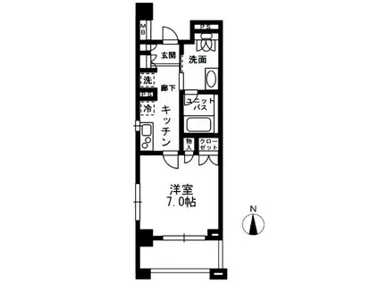 レジディア中落合(1K/6階)の間取り写真