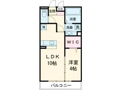 ラ・プランタン北野(1LDK/2階)の間取り写真