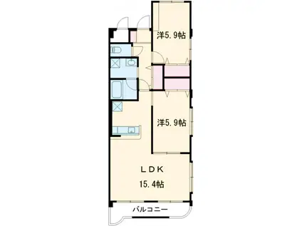 セントフィールド(2LDK/2階)の間取り写真