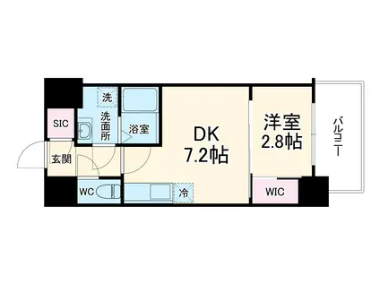 アドバンス江坂東デパール(1DK/9階)の間取り写真