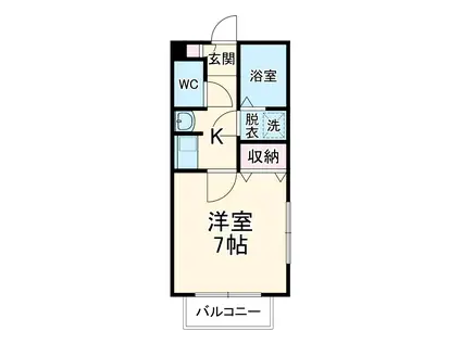 サンコート江戸川台(1K/1階)の間取り写真