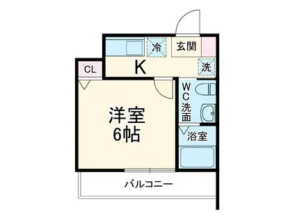 ウエストガーデン幸手中Ⅲ(1K/1階)の間取り写真