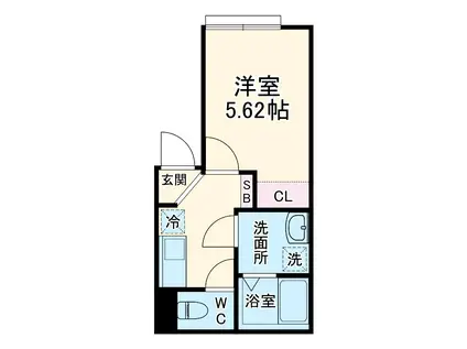 カインドネス相模原南台(1K/1階)の間取り写真