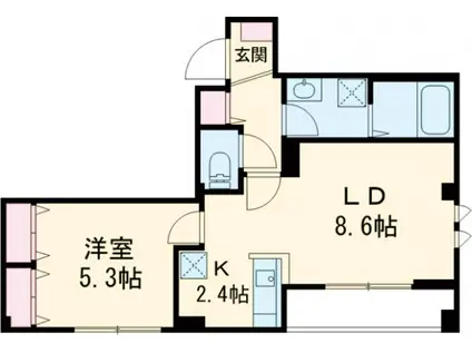 グランジャルダン明大前(1LDK/2階)の間取り写真