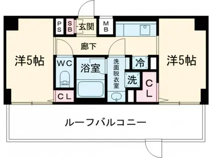 ティモーネ グランデ田端(2K/8階)の間取り写真